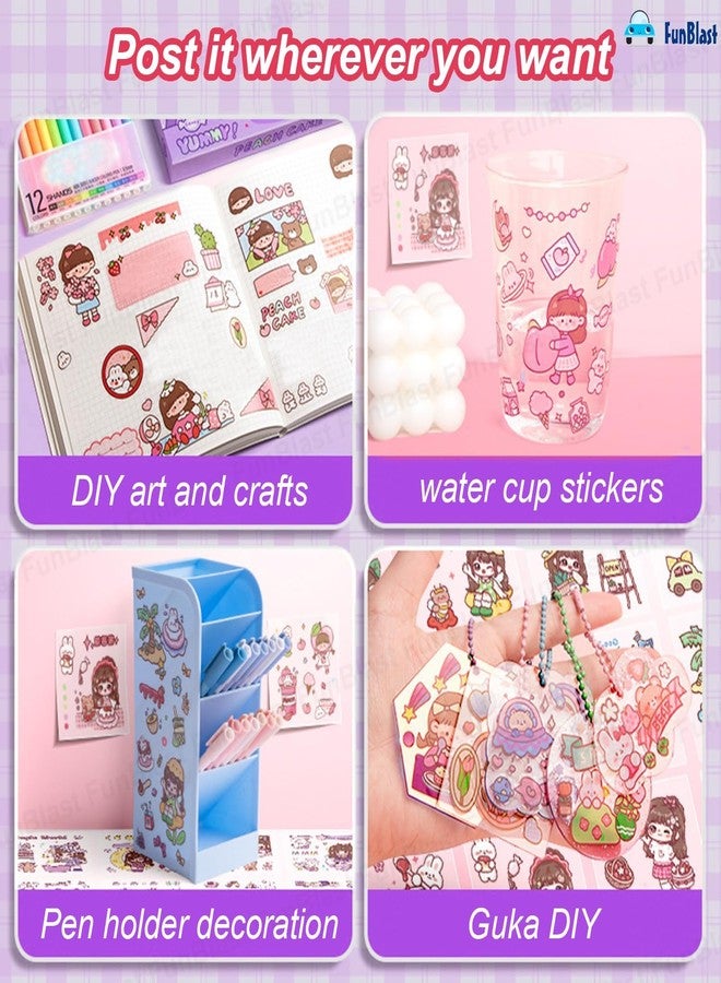 Pluspicks Nini’s Magic World Theme Kawaii Self Adhesive Floor Stickers -100 Sheets PVC Cute Washi Sticker for Project, Japanese Style Girls Sticker Set, Scrapbooking, DIY Arts Crafts - 18 x 18 x 2 CM - Image 5